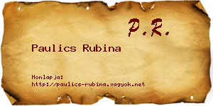 Paulics Rubina névjegykártya