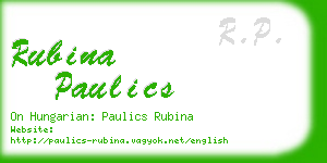 rubina paulics business card